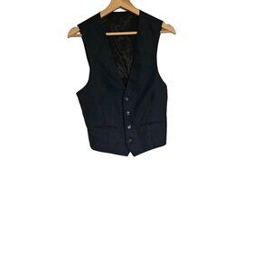 Mens suit Vest three button Size Medium Navy Blue